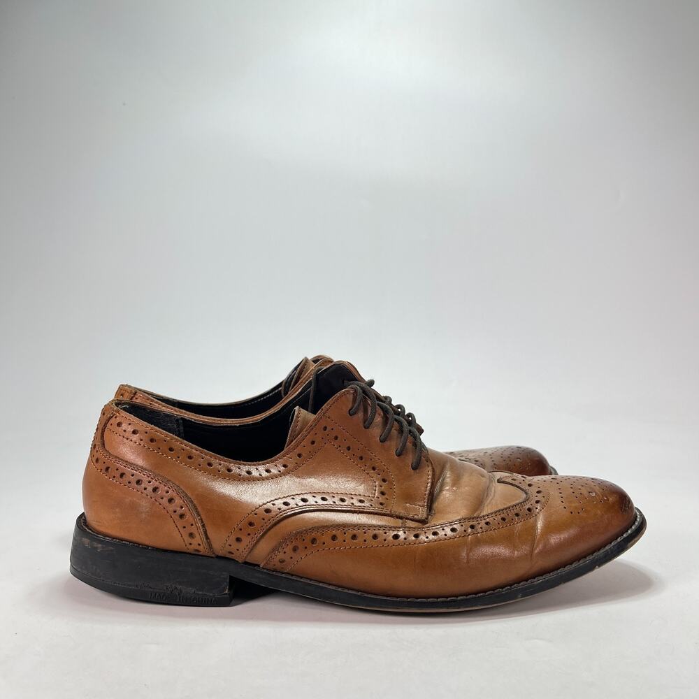 Nunn Bush Tan Leather Wingtip Oxford Dress Shoes 84525 Men's Size 12
